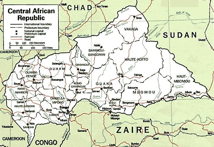 political map Central African Republic